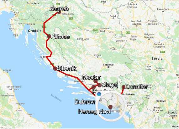 Mapa RoadTrip Herceg Novi